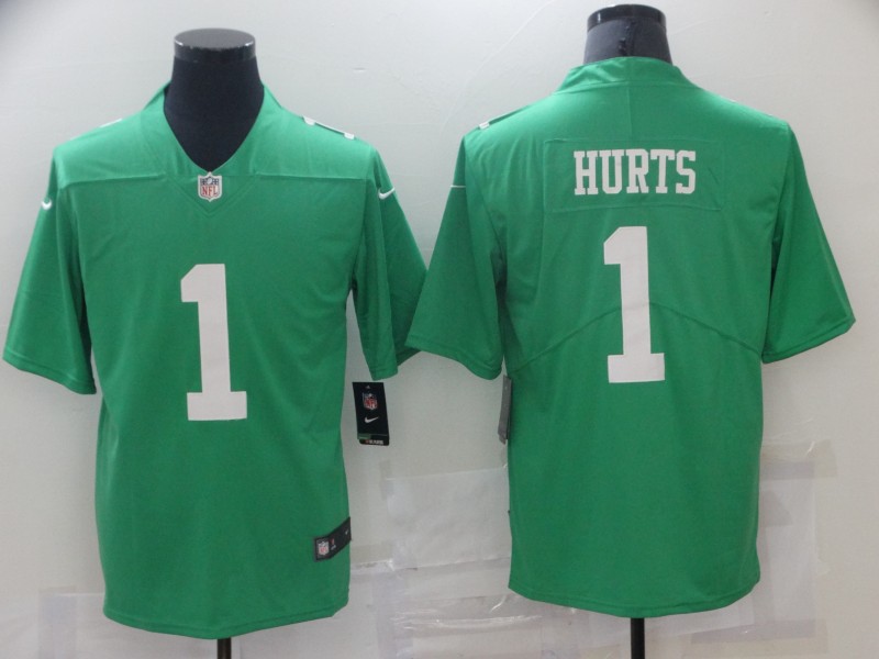Men's Philadelphia Eagles Jalen Hurts #1 Green Jersey